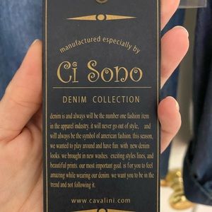 Jean button up shirt.